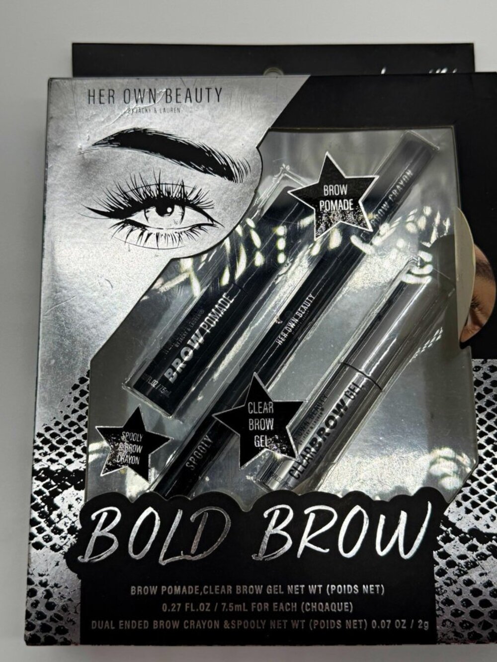 Her Own Beauty Jackie Lauren Bold Brow Set Pomade Gel Clear Cruelty Free New